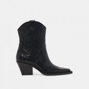 Dolce Vita Rimona Leather Women Western Boots Black | US-647213BWY