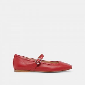 Dolce Vita Rodni Leather Women Ballet Flats Red | US-657139VMO