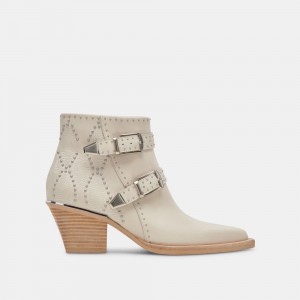 Dolce Vita Ronnie Leather Women Western Boots Cream | US-579840DCA