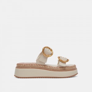 Dolce Vita Rysha Leather Women Sandals Cream | US-147835FCU