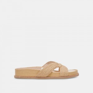 Dolce Vita Selda Raffia Women Sandals Light Brown | US-095276ISK