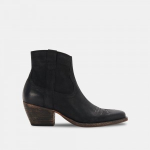 Dolce Vita Silma Leather Women Western Boots Black | US-835729TPL