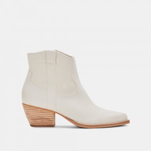 Dolce Vita Silma Nubuck Women Western Boots Cream | US-839476EOU