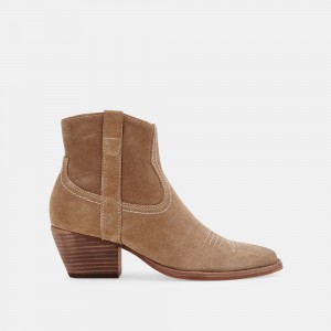 Dolce Vita Silma Suede Women Western Boots Beige | US-087641NBK