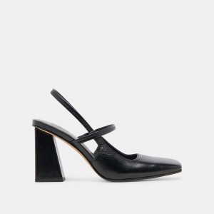 Dolce Vita Soyer Crinkle Patent Women Heels Black | US-982570HXY