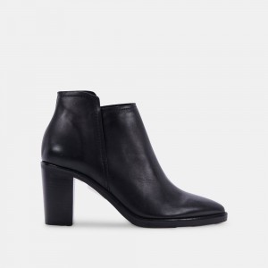 Dolce Vita Spade Leather Women Booties Black | US-234896DPG