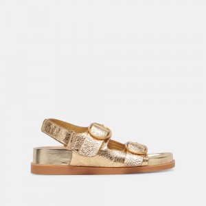 Dolce Vita Starla Leather Women Sandals Gold | US-034856YGD