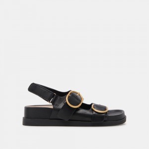 Dolce Vita Starla Leather Women Sandals Black | US-280569GRY