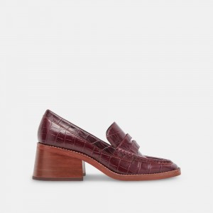 Dolce Vita Talie Leather Women Loafers Dark Red | US-907358WCE