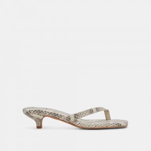 Dolce Vita Tasiah Leather Women Sandals Grey / White | US-712485RUQ