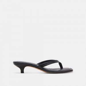 Dolce Vita Tasiah Leather Women Sandals Black | US-023691FHB