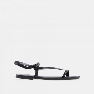 Dolce Vita Wandre Leather Women Sandals Black | US-413786EHV