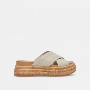 Dolce Vita Weslee Leather Women Sandals Cream | US-584019VAD