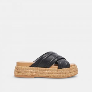 Dolce Vita Weslee Leather Women Sandals Black | US-137256DUN