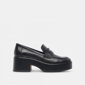 Dolce Vita Yanni Leather Women Loafers Black | US-176829KTG