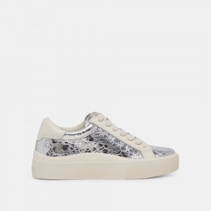 Dolce Vita Zayn 360 Leather Women Sneakers Silver | US-567190IFN