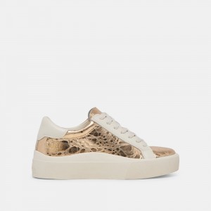 Dolce Vita Zayn 360 Leather Women Sneakers Gold | US-297053HUZ