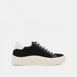 Dolce Vita Zayn 360 Suede Women Sneakers Black | US-594382RLX