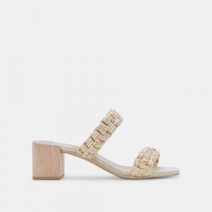 Dolce Vita Zeno Raffia Women Sandals Light Brown | US-132786NTQ