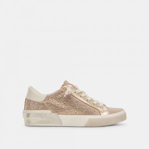 Dolce Vita Zina Crystal Suede Women Sneakers Gold | US-628741NWZ