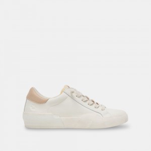 Dolce Vita Zina Foam 360 Leather Women Sneakers White / Beige | US-163549BDG