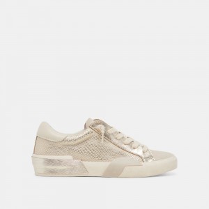 Dolce Vita Zina Leather Women Sneakers Cream | US-782593WCL