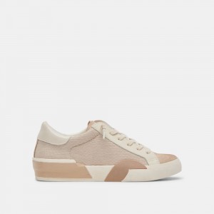 Dolce Vita Zina Leather Women Sneakers White / Beige | US-705169TQH