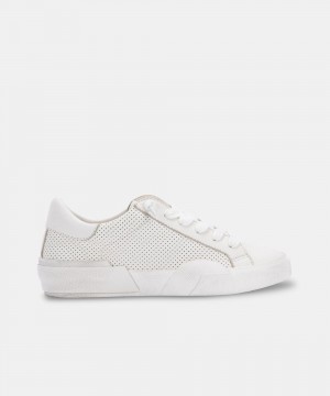 Dolce Vita Zina Leather Women Sneakers White | US-902586SGH