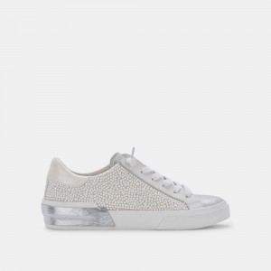 Dolce Vita Zina Pearl Wide Women Sneakers White / Silver | US-692430ZQU