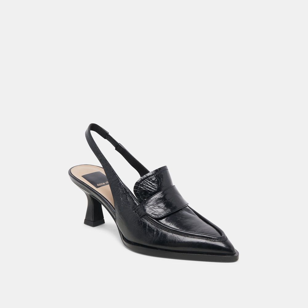 Dolce Vita Adele Leather Women Heels Black | US-328659UAS