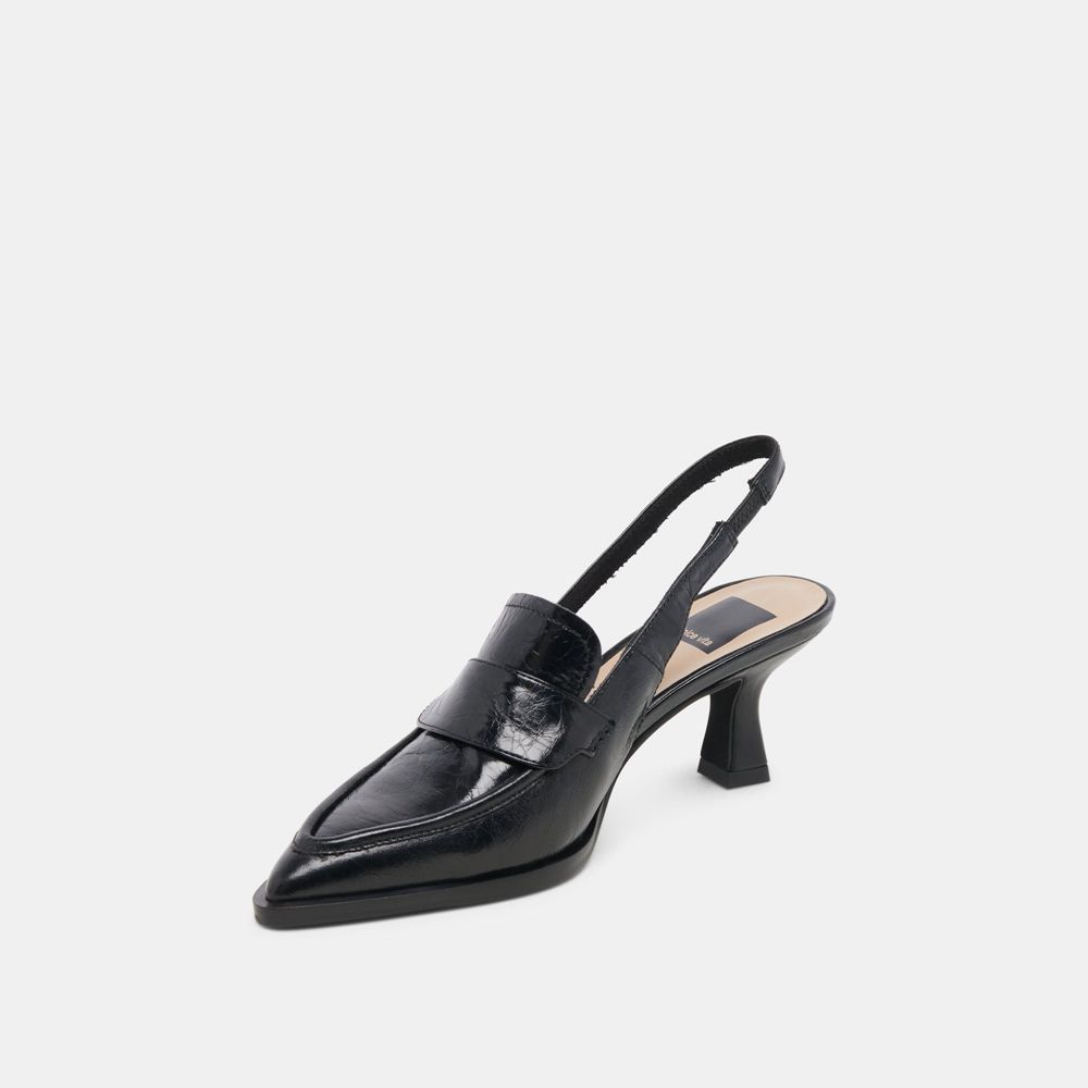 Dolce Vita Adele Leather Women Heels Black | US-328659UAS