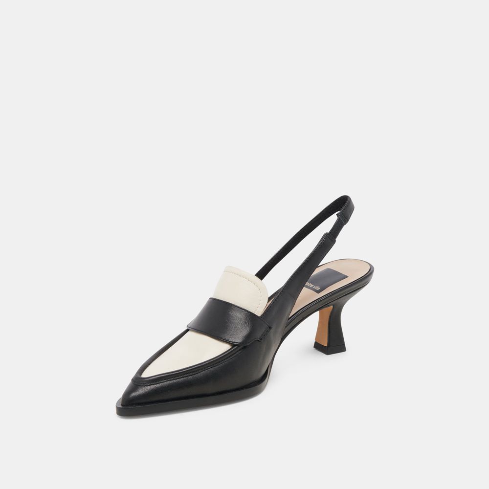 Dolce Vita Adele Leather Women Heels Black | US-746129IZS