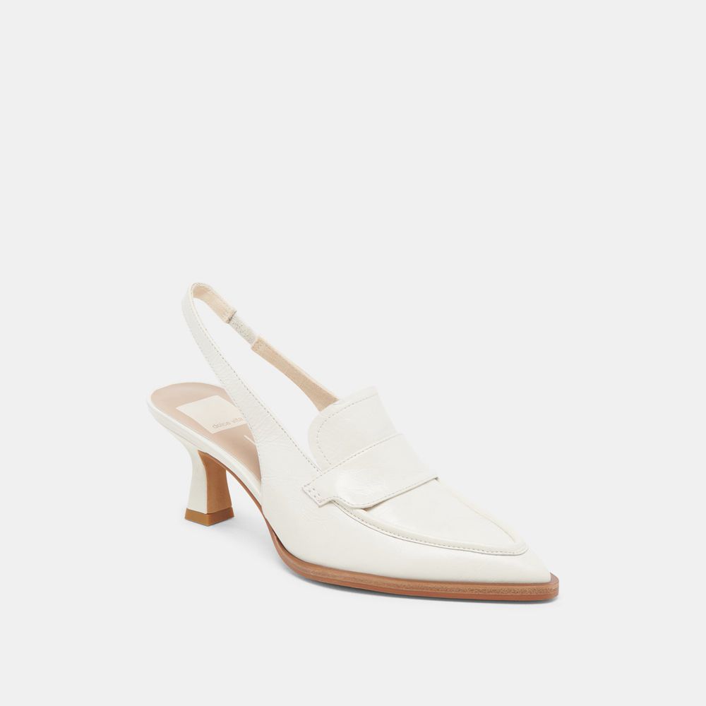 Dolce Vita Adele Leather Women Heels White | US-869410NJI