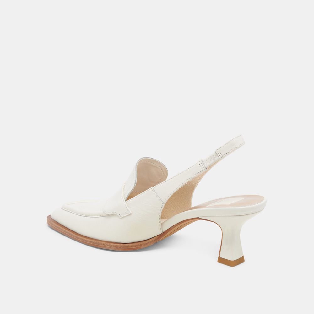 Dolce Vita Adele Leather Women Heels White | US-869410NJI