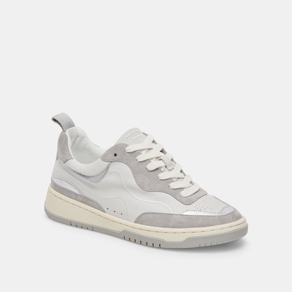 Dolce Vita Adella Leather Women Sneakers White / Grey | US-369018DHZ