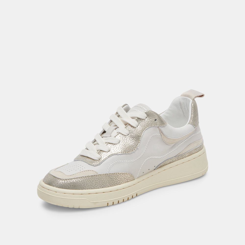 Dolce Vita Adella Leather Women Sneakers White / Gold | US-186297GDN