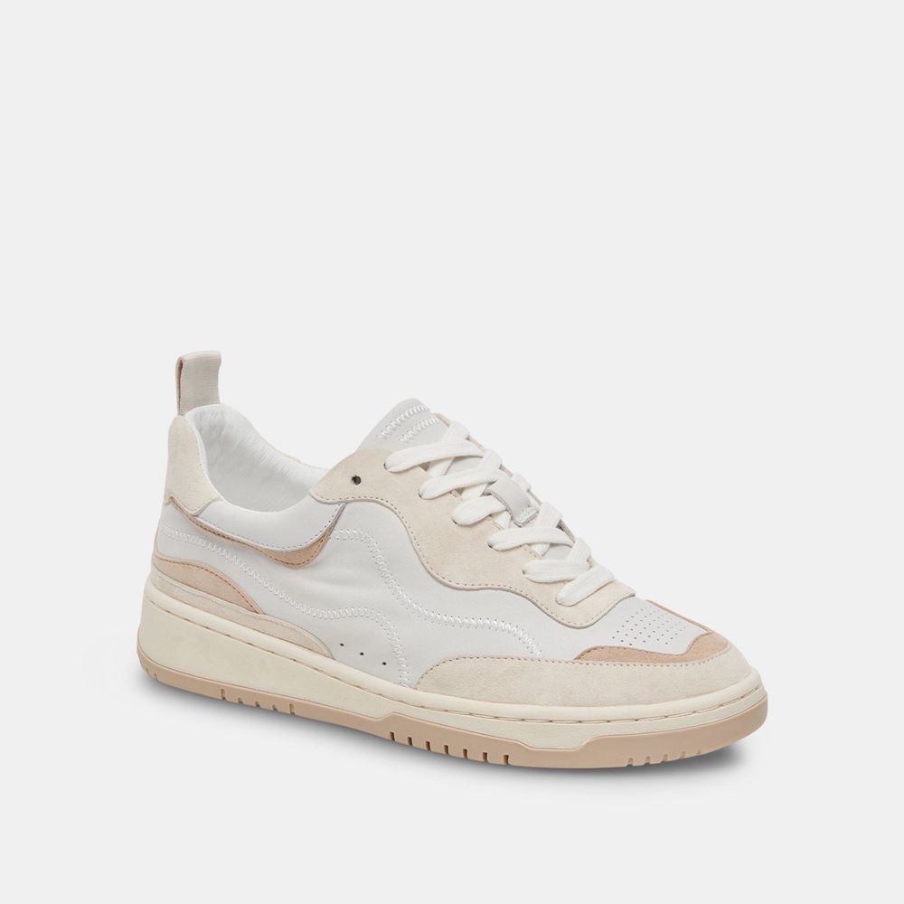 Dolce Vita Adella Leather Women Sneakers White / Beige | US-564218XID