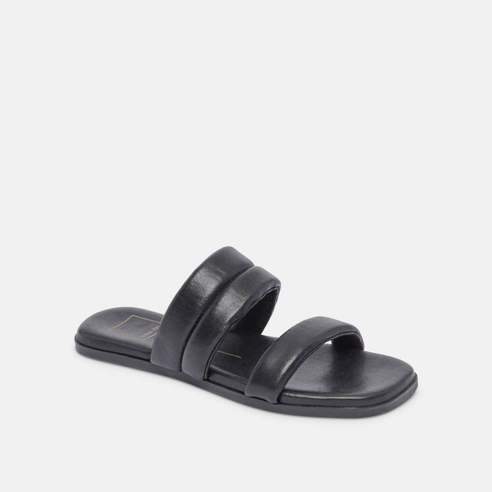 Dolce Vita Adore Leather Women Sandals Black | US-362895WYF