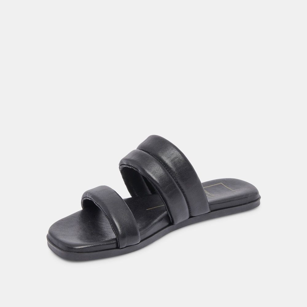 Dolce Vita Adore Leather Women Sandals Black | US-362895WYF