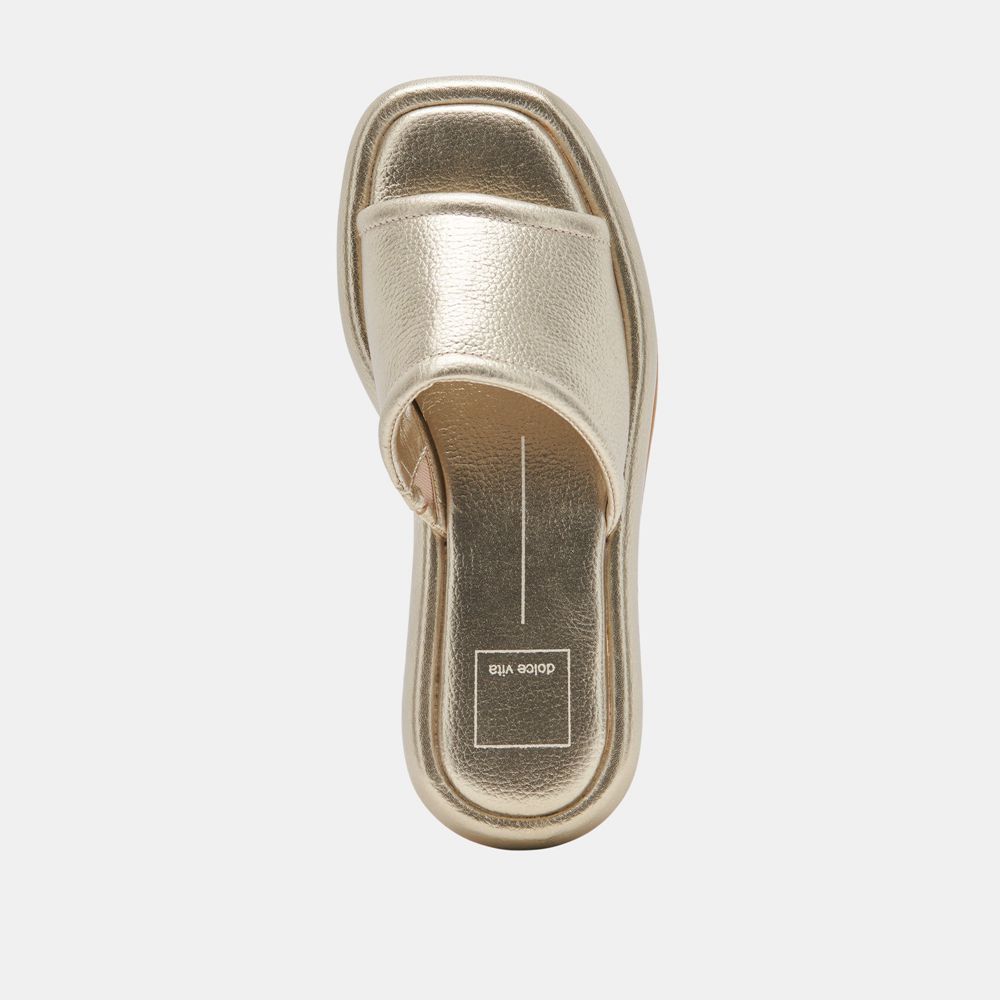 Dolce Vita Aisha Leather Women Sandals Gold | US-324591UPW