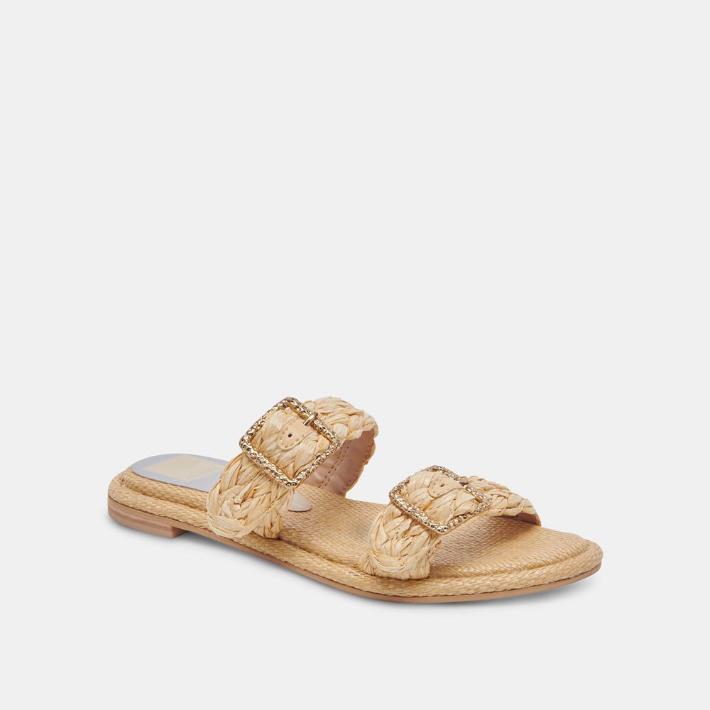 Dolce Vita Alaina Raffia Women Sandals Light Brown | US-371054IKF