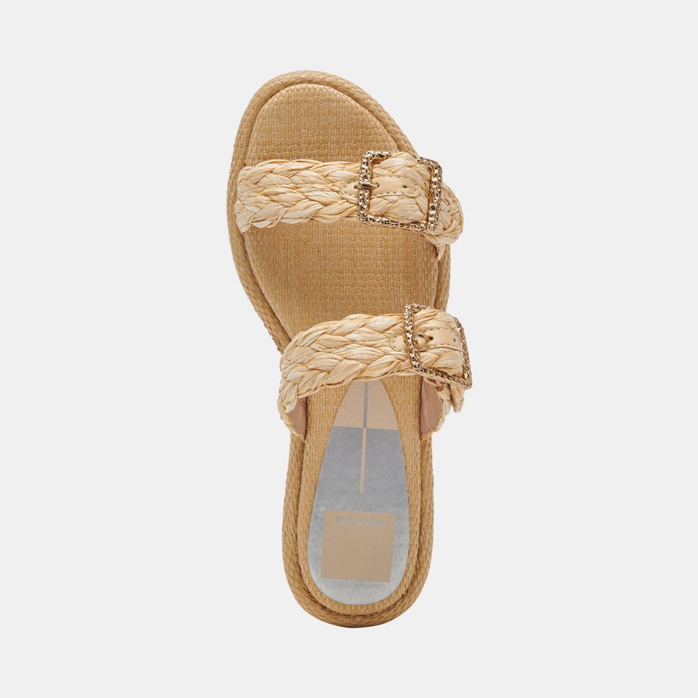 Dolce Vita Alaina Raffia Women Sandals Light Brown | US-371054IKF