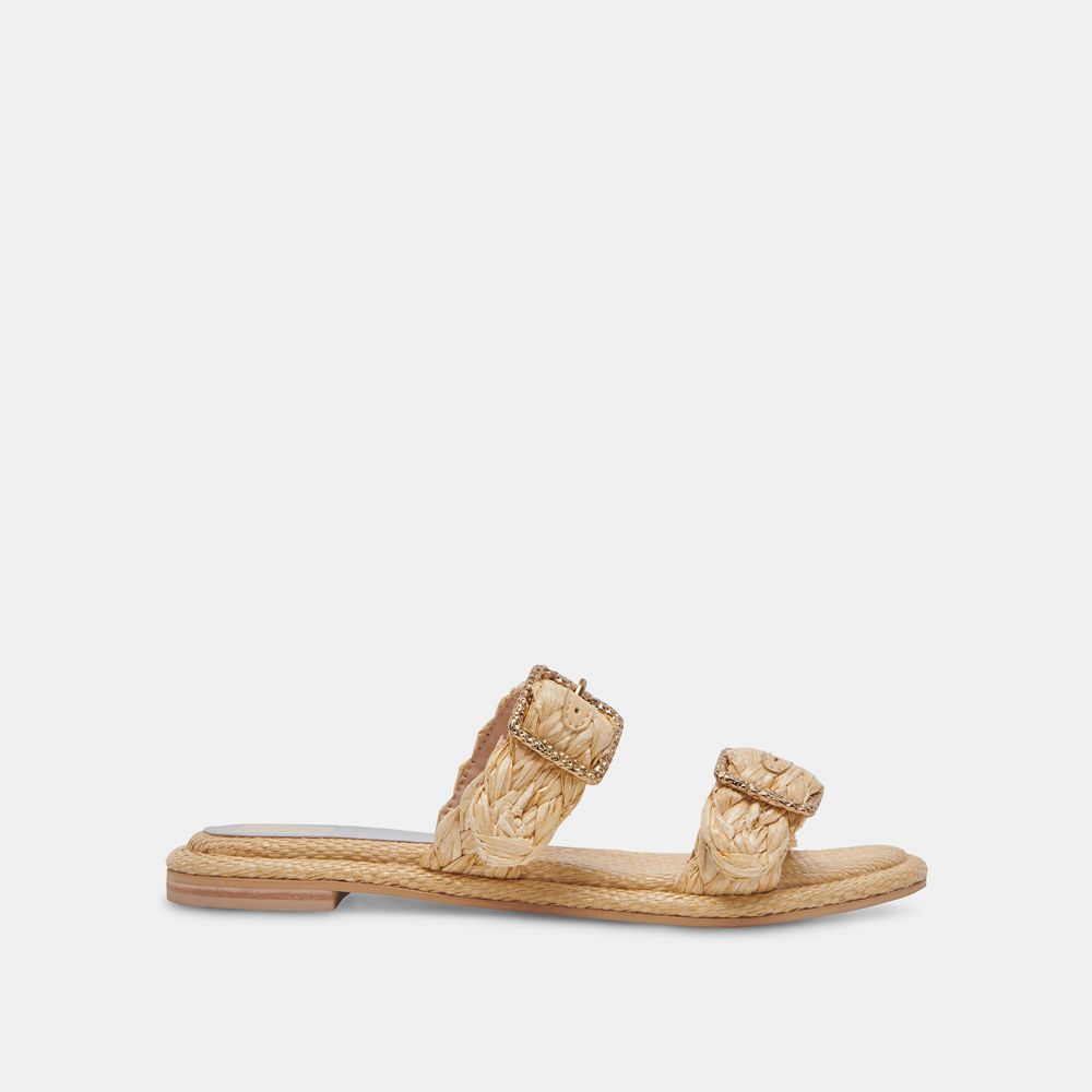 Dolce Vita Alaina Raffia Women Sandals Light Brown | US-371054IKF