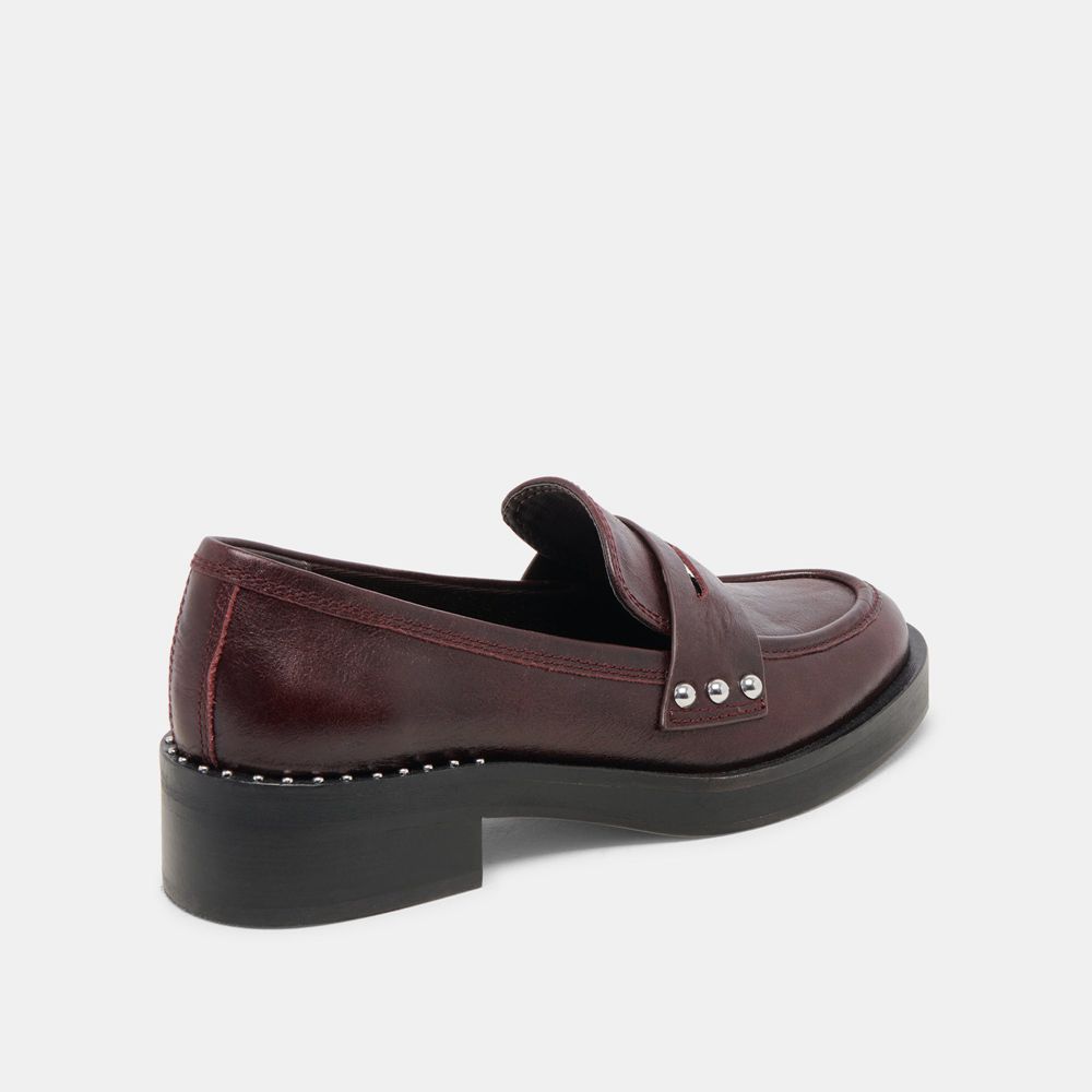 Dolce Vita Aliane Leather Women Loafers Dark Burgundy | US-603519RBM