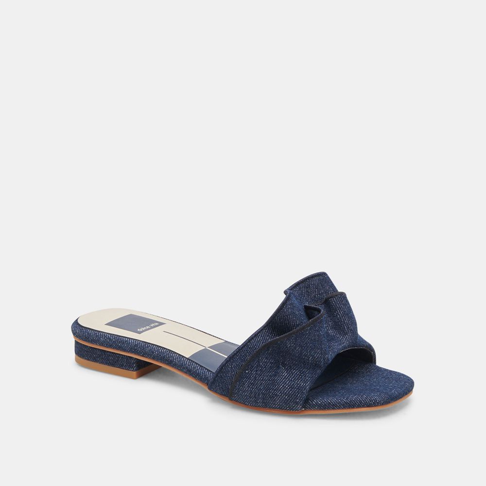 Dolce Vita Alumni Denim Women Sandals Indigo | US-984605GYW