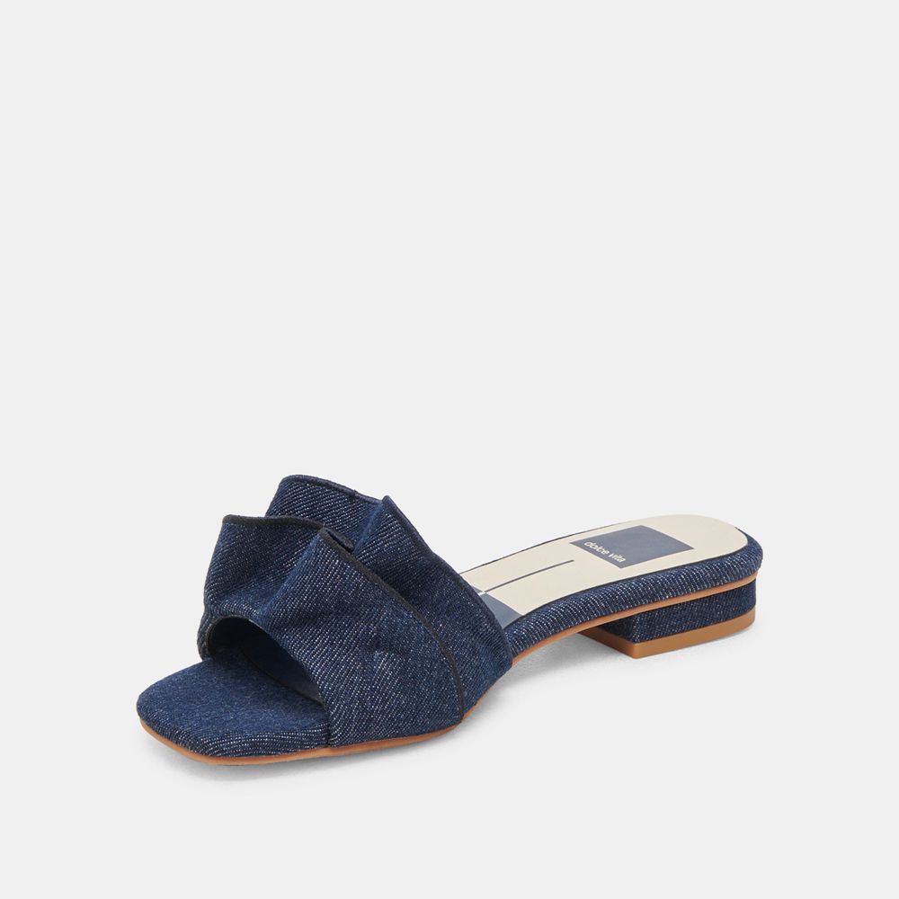 Dolce Vita Alumni Denim Women Sandals Indigo | US-984605GYW