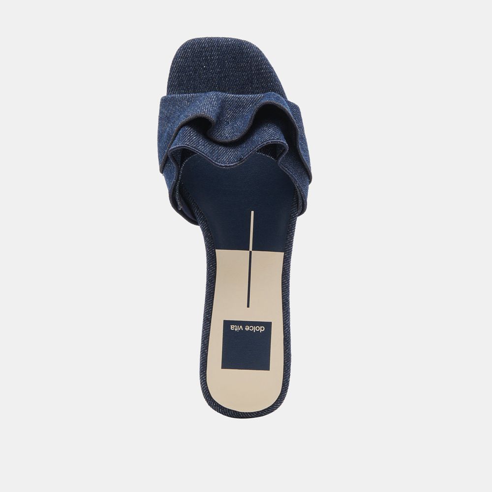 Dolce Vita Alumni Denim Women Sandals Indigo | US-984605GYW