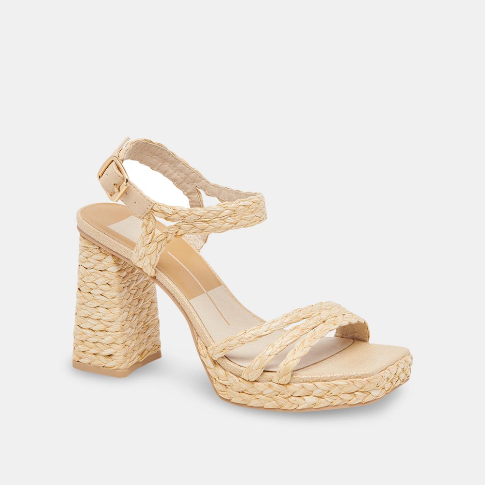 Dolce Vita Alysia Raffia Women Heels Light Brown | US-284017KLX