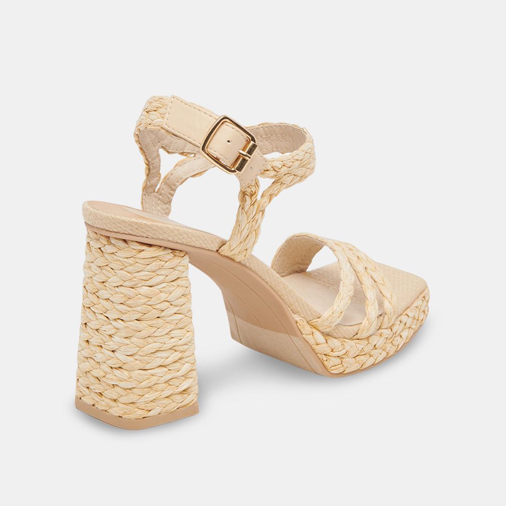 Dolce Vita Alysia Raffia Women Heels Light Brown | US-284017KLX