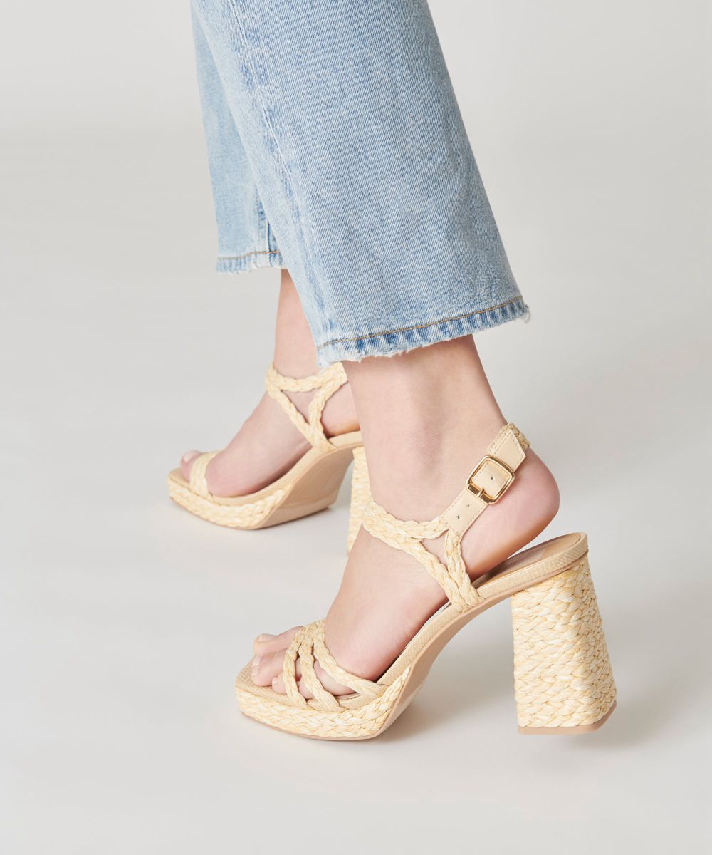 Dolce Vita Alysia Raffia Women Heels Light Brown | US-284017KLX